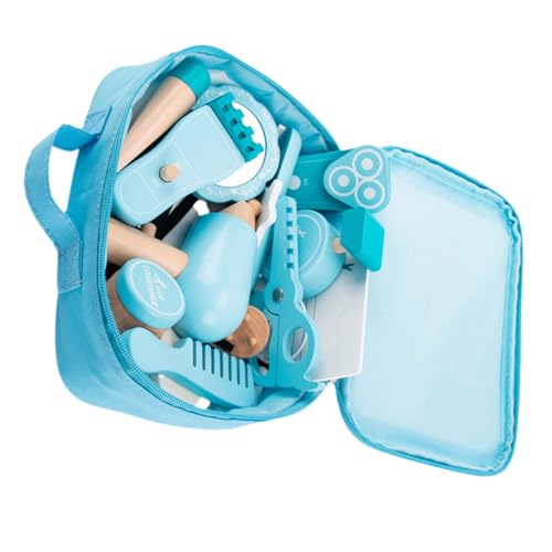 Garneck 1Satz Friseursalon Spielset für Holzspielzeug Friseur Kit mit Aufbewahrung Rollenspielset für Kreatives und Lernen für Jungen Jahren von Garneck