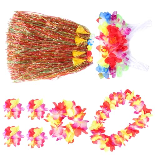 Garneck 1Satz Grasrock Set für Erwachsene Farbenfrohes Hawaiianisches Kostüm Teiliges Luau Zubehör für Sommer Party Festival Exotisches Outfit für Damen Garneck 1Satz Grasrock Set für Erwachsene Farbenfrohes Hawaiianisches Kostüm Teiliges Luau Zubehör für Sommer Party Festival Exotisches Outfit für Damen von Garneck