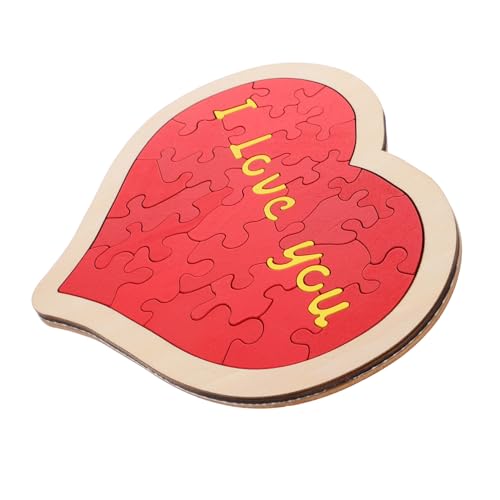 Garneck 1Satz Handgemachtes Puzzle Valentinstag Und Jubiläums Requisiten Kreatives Kinderpuzzle Deko Für Feierlichkeiten Großes Rotes Herz von Garneck