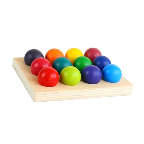 Garneck 1Satz Hölzernes Regenbogen Pädagogisches Farberkennungsspiel Für Vorschulkinder Farbige Sortierblöcke Motorik Und Sozialen Fähigkeiten von Garneck