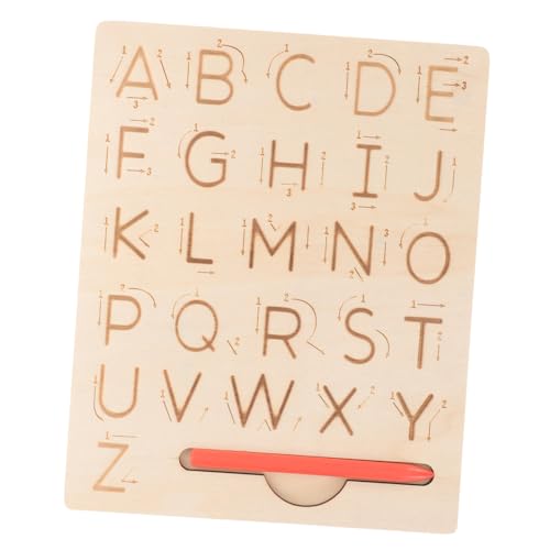 Garneck 1Satz Holz Übungsbrett Für Doppelseitiges Tracing Board Mit Alphabet Und Zeichentafel Lernspielzeug Schreibfähigkeiten Für Kleinkinder Ab Jahr von Garneck