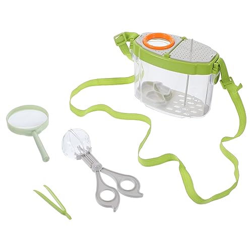 Garneck 1Satz Insektenbeobachtungs Kit für Insektenfangbox mit Lupe Beobachtungsset für Outdoor Pinzette Insektenfänger und Futterunterlage von Garneck