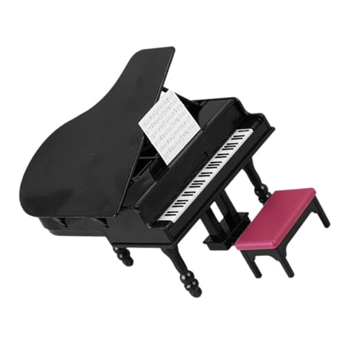 Garneck 1Satz Klavier Mit Hocker Für Puppenhaus Dekoration Exquisites Holzmodell Für Miniaturen Und Realistische Proportionen Langlebig Und Tragbar von Garneck