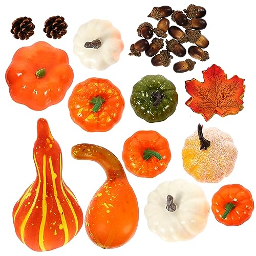 Garneck 1Satz Künstliche Herbstdeko Teiliges Kürbis Ahornblatt Und Arrangement Für Halloween Und Thanksgiving Leichtes Realistisches Deko Für Festliche von Garneck