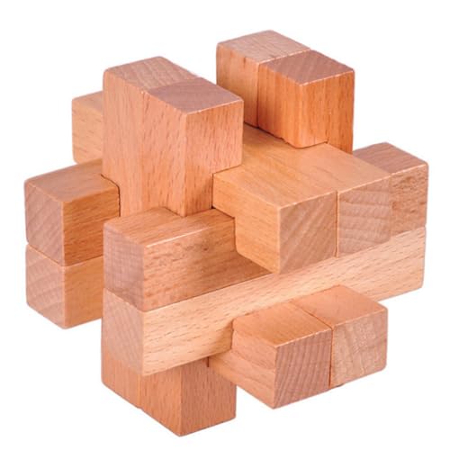 Garneck 1Satz Lustiges Intellektuelles Denkspielzeug Teiliges Puzzle Schloss aus Holz für Erwachsene Fördert Geschicklichkeit Logisches und Eltern Interaktion von Garneck