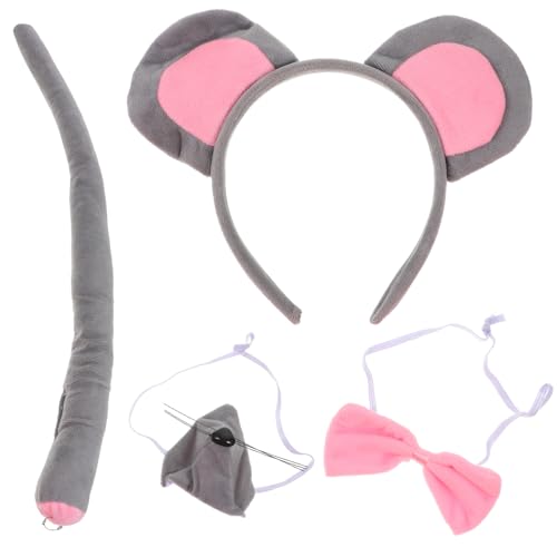 Garneck 1Satz Mauskostüm Zubehör für Teiliges Kostüm mit Mauseohren Nase und Fliege für Halloween Karneval und Cosplay Partys von Garneck