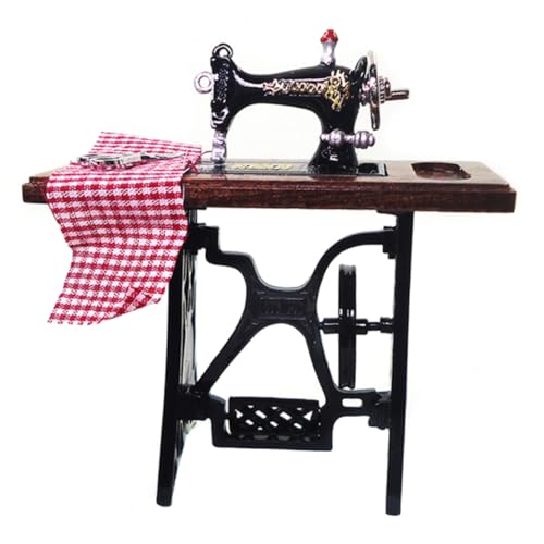 Garneck 1Satz Mini Nähmaschine Modell Für Puppenhaus DIY Zubehör Mini Accessoires Exquisite Verarbeitung Und Langlebig Für Kreative Bastelprojekte von Garneck