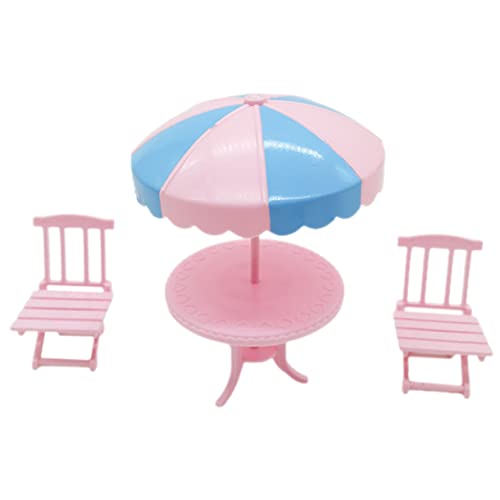 Garneck 1Satz Mini Strand Und Stuhl Set Puppenhaus Möbel Mit Klappstühle Kunststoff Deko Für Kreative Spielwelten von Garneck