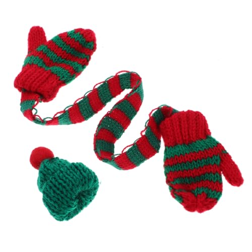 Garneck 1Satz Mini Weihnachtsmütze Und Schal Entzückendes Puppenzubehör Für Festliche Dekoration Handgefertigt Aus Weichem Material Für Szenen Und Kreative Bastelprojekte von Garneck