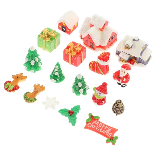 Garneck 1Satz Mini Weihnachtsornamente Teiliges Weihnachtsminiaturen Aus Harz Für Puppenhaus Weihnachtsbaum Und Minigarten Dekoration Kreative Mikrolandschaft Figuren Für Festliche von Garneck