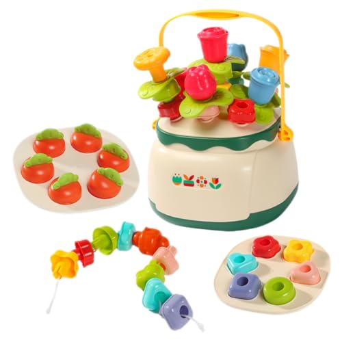 Garneck 1Satz Montessori Kreatives Fädelspiel für Ab Jahr Pädagogisches Steckspiel Konzentration und Motorischen Fähigkeiten Sicheres und Langlebiges Material von Garneck