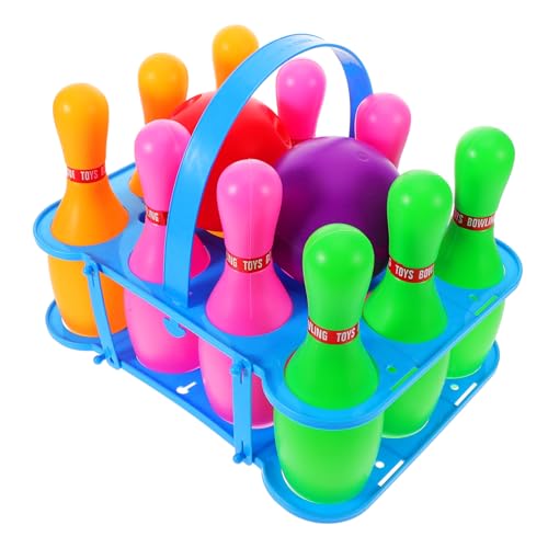 Garneck 1Satz Outdoor Bowling Set für Interaktives für Kleinkinder Pins und Bälle Farbenfrohes Design für Gartenpartys und Familienaktivitäten Fördert Eltern Junge Mädchen Bindung von Garneck