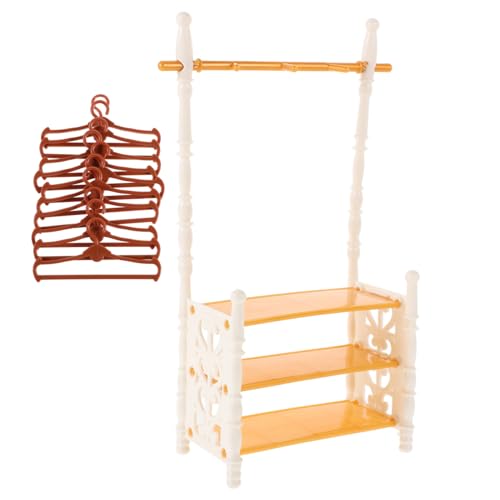 Garneck 1Satz Puppen Kleiderständer Mit Kleiderbügeln Europäisches Design Für Puppenhaus Für Aufbewahrung Und Kreatives Von Kleinkindern von Garneck