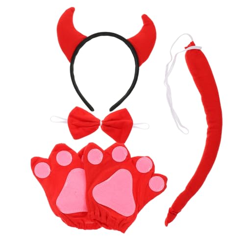 Garneck 1Satz Rinderhorn Stirnband Set Mit Handschuhen Und Einzigartiger Party Kopfschmuck Für Halloween Und Cosplay Niedliches Rinder Cosplay Für Erwachsene von Garneck