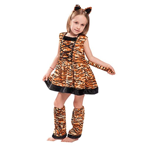 Garneck 1Satz Tiger Cosplay Kostüm für Bühnenperformance Kleidung Xl für Mädchen Rollenspiel Kostüm Braun für Jahre Alte von Garneck