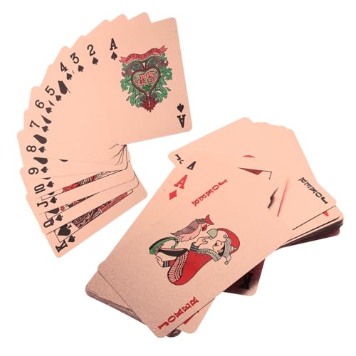 Garneck 1Satz Wasserfeste Pokerkarten aus Roségold für Brettspiele und Partys Langlebig für Spaß mit Freunden und Familie von Garneck