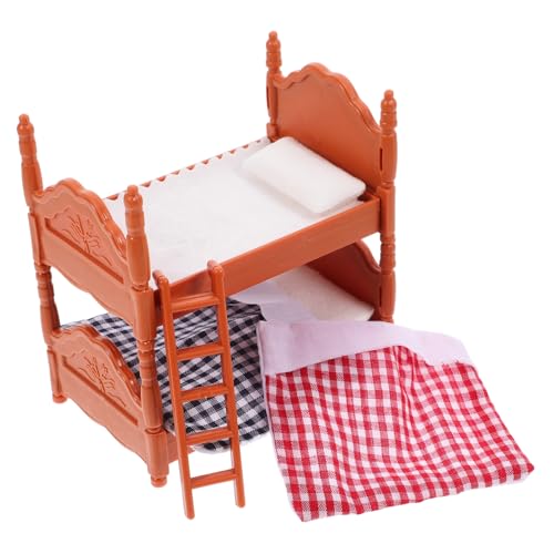 Garneck 1Stück Etagenbett Für Puppenhaus Kreatives Schlafmöbel Mit Realistischem Design Für Mini Schlafzimmermöbel Und Puppenhaus Zubehör Sicher von Garneck
