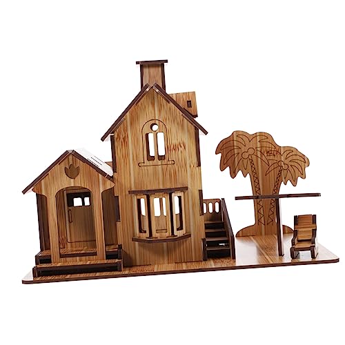 Garneck 1Stück Holz Puzzle Villa Modell DIY Für Pädagogisches Puzzle Kreativität Und Fantasie Robustes Design Aus Hochwertigem Holz Für Geburtstage von Garneck