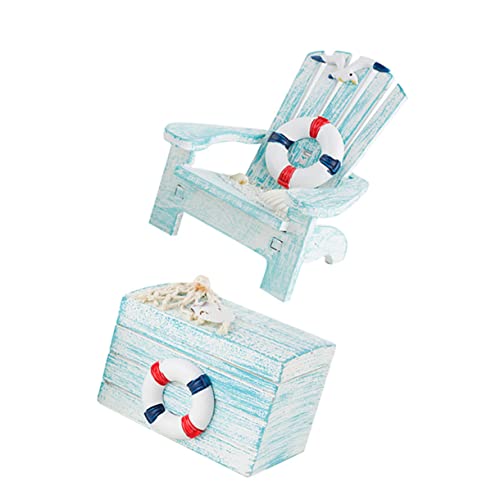 Garneck 1satz Mediterranes Mini Holzstuhl-Ornament Für Puppenhaus Strandstuhl Deko Für Wohn Und Bürogestaltung Bastelset Für Hochwertigem Holz Nautischer Stil von Garneck