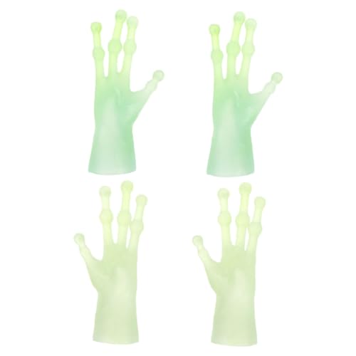 Garneck 2 Paare Fingerbetten Außerirdische Handpuppen Vollfinger Dehnbares Handschuh Kinder Handpuppen Alien Handhandschuhe Jesus Kostüm Alien Kostüm Fingerabdeckung Hellgrün von Garneck