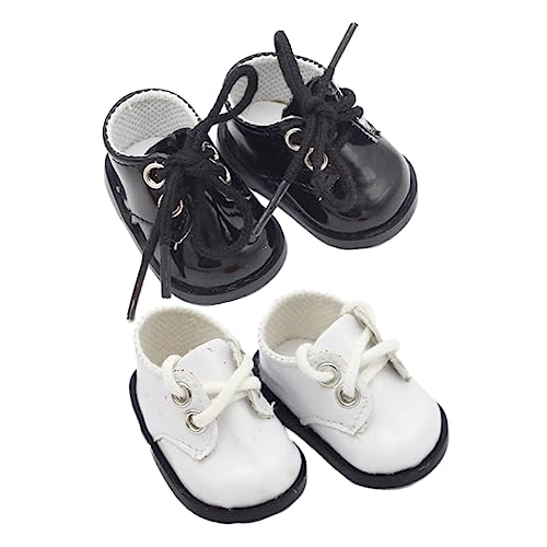 Garneck 2 Paare Puppen -Turnschuhe Puppe Dekorative Schuhe Mini-Schuh- Schuhe Dekoration Plüsch Klein Junge Puppe Zubehör Puppenschuhe Schnalle Simulation Schuhdekore Leder von Garneck