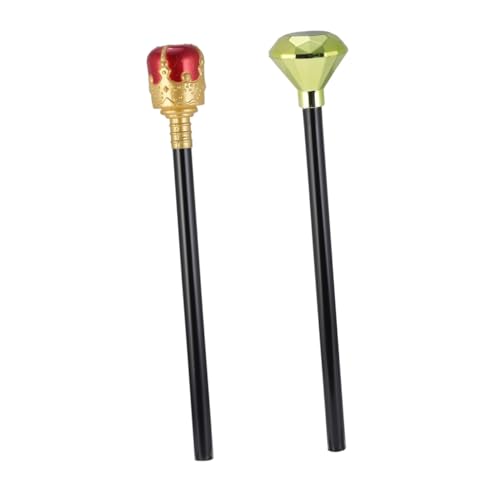 Garneck 2 STÜCK Halloween Teiliges Königin und König Zauberstab Mittelgroße Königliche Handstäbe Kunststoff Langlebig und Elegant für Cosplay Bühnenauftritte Kostümpartys und Halloween von Garneck