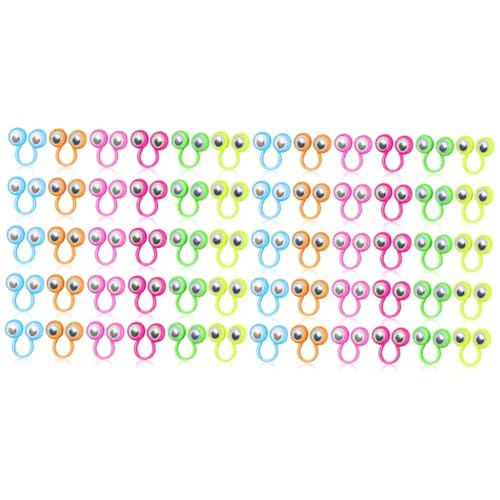 Garneck 2 Sätze Aktivitätsring Ringe Kinderspielzeug Fingerpuppen Fingerpuppen Augen Fingerpuppe Kinderspielzeug Ring Fingerpuppen Kinderaugen 30 Stück * 2 Zufällige Farbe von Garneck