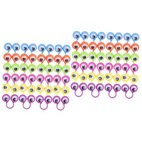 Garneck 2 Sätze Aktivitätsringspielzeug Fingerpuppen Augen Augapfel Ball Blau Fingerspielzeug Für Ringspielzeug Aus Kunststoff Kinderspielzeug Plastik Zufällige Farbe 24 Stück * 2 von Garneck