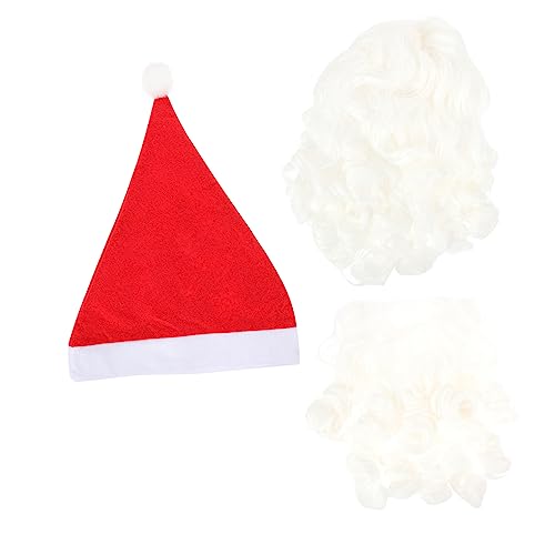 Garneck 2 Sätze Santa Claus Kostüm mit Perücke und Mütze Einfach Anzuziehen für Weihnachtsfeiern Kinderüberraschung und Festliche Cosplay Veranstaltungen von Garneck