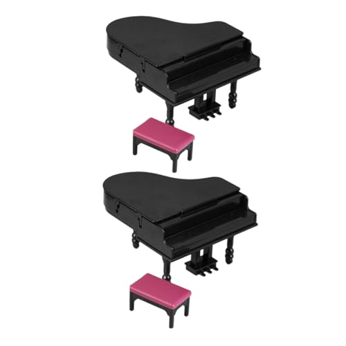 Garneck 2 Sätze Teiliges Puppenhaus Klavier Bank Modell Musikinstrument für Mikro Landschaften und Garten Dekoration für Miniatur Sammlungen und Garneck 2 Sätze Teiliges Puppenhaus Klavier Bank Modell Musikinstrument für Mikro Landschaften und Garten Dekoration für Miniatur Sammlungen und von Garneck