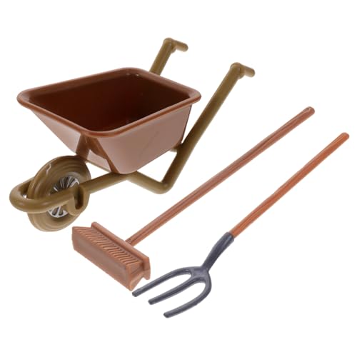 Garneck 2 Sets Mini Kinderwagen Modell Kleines Mini Zubehör Puppenhaus Zubehör Miniatur Bauernhof Zubehör Mini Landwirtschafts Werkzeug Modell Kleines von Garneck