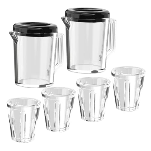 Garneck 2 Sets Puppenhaus Transparenter Wasserkocher Für Porzellantasse Puppenhaus Miniaturzubehör Mini Puppenhaus Weingläser Mini Puppenweingläser Kunststoff von Garneck