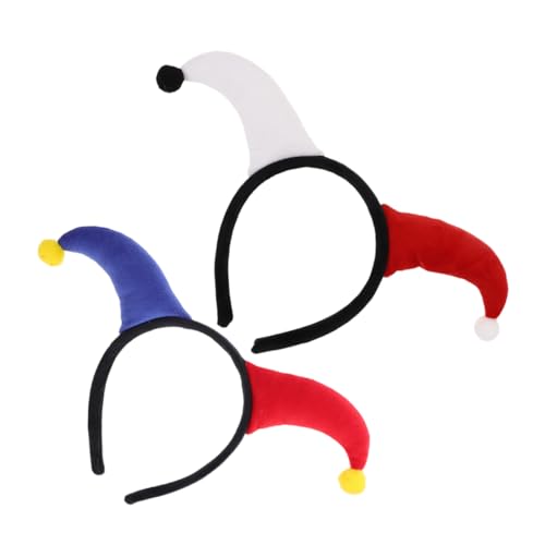 Garneck 2 Stück Clown-Stirnband Mini-Hüte Kegelhüte Gruseliges Kostümzubehör, blutiges Stirnband Vogelscheuche Hut Requisiten für Zirkuskostüme Pierrot-Clown Haustier-Clown-Kostüm Metall von Garneck