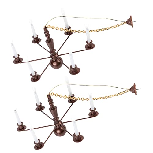 Garneck 2 Stücke Miniatur Hängelampe für Sandtisch Dekoration Kleines Lampenmodell LED Deckenleuchte für Puppenhaus und Miniatur Szenen von Garneck