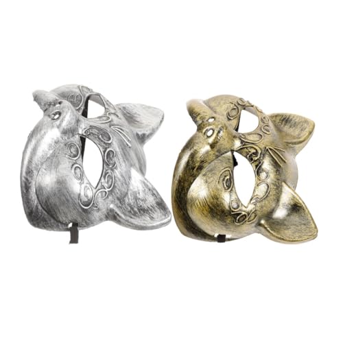 Garneck 2 Stück Fuchs Halbgesichts Maske Silber Gold Glitzernde Tiermaske Halloween Karneval Party Cosplay Damen Maskerade Zubehör Garneck 2 Stück Fuchs Halbgesichts Maske Silber Gold Glitzernde Tiermaske Halloween Karneval Party Cosplay Damen Maskerade Zubehör von Garneck