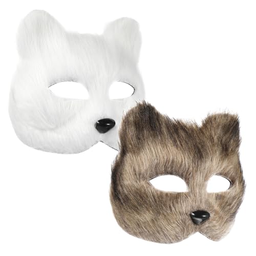 Garneck 2 Stück Fuchs Tiermaske Halbgesichtsmaske Leichtes DIY Kostüm Maskerade Zubehör für Halloween Karneval Cosplay Party Weiß Garneck 2 Stück Fuchs Tiermaske Halbgesichtsmaske Leichtes DIY Kostüm Maskerade Zubehör für Halloween Karneval Cosplay Party Weiß von Garneck