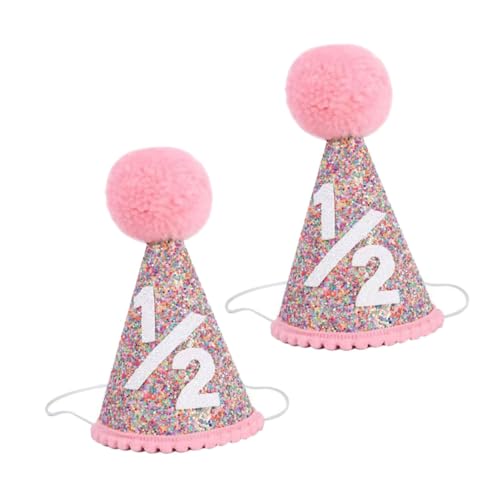 Garneck 2 Stück Halbgeburtstagsparty-krone, 1/2 Rosa Geburtstagskegelhut, Glitzer-stirnband Für 6 Monate Altes Baby, Party-kostüm-zubehör Garneck 2 Stück Halbgeburtstagsparty-krone, 1/2 Rosa Geburtstagskegelhut, Glitzer-stirnband Für 6 Monate Altes Baby, Party-kostüm-zubehör von Garneck