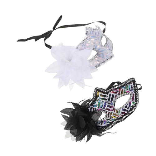Garneck 2 Stück Halbgesichts-masken mit Pailletten und Seitlicher Blumenverzierung Leichte Masquerade Kostüm Augenmasken für Damen für Karneval Halloween Brautpartys und Themenfeiern Garneck 2 Stück Halbgesichts-masken mit Pailletten und Seitlicher Blumenverzierung Leichte Masquerade Kostüm Augenmasken für Damen für Karneval Halloween Brautpartys und Themenfeiern von Garneck