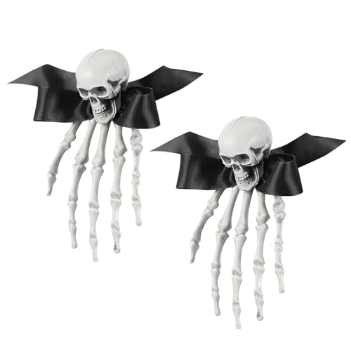 Garneck 2 Stück Halloween Haarnadeln Schädel Hand Haarclips Gruselige Haarschmuck für Karneval Cosplay Partys mit Einzigartigem Schädel Krallen Design und Leicht Tragbar von Garneck