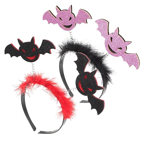 Garneck 2 Stück Halloween Haarreif mit Fledermaus Design Dekorativer Kopfschmuck für Kostümparty Einzigartiges Accessoire für Halloween Feiern Schwarz von Garneck