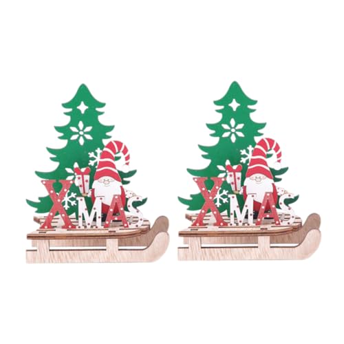 Garneck 2 Stück Holz Puzzle Weihnachtsdekoration DIY Schneemobil Tischdeko Kreatives Zubehör für Weihnachten Langlebig und Vielseitig Einsetzbar für Wohnräume und Festlichkeiten von Garneck