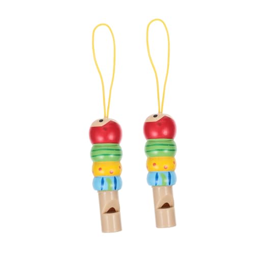 Garneck 2 Stück Holzpfeife Pädagogisches Musikinstrument für Kleinkinder Sicher und Praktisch Fördert Lungenkapazität und Fantasie Lernspielzeug für Jungen und Mädchen von Garneck