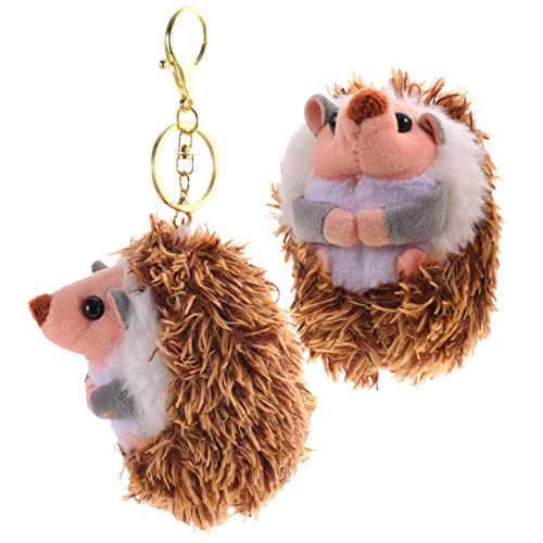 Garneck 2 Stück Kleiner Igel-anhänger Plüsch Hamsterkäfig Igel Schlüsselanhänger Brosche Einziehbar Tiere Ringe Schlüsselbund Ausgestopfter Igel Schlüsselschmuck Metall Brown von Garneck