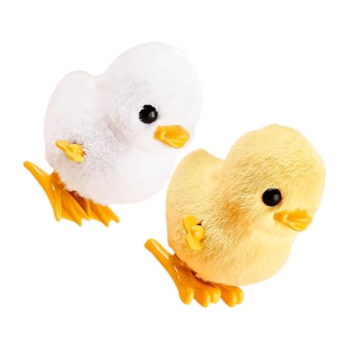 Garneck 2 Stück Laufendes Tierspielzeug für Ente Weihnachten Cartoon Wind-up Kinderspielzeug Simulation Aufziehspielzeug Plüsch von Garneck