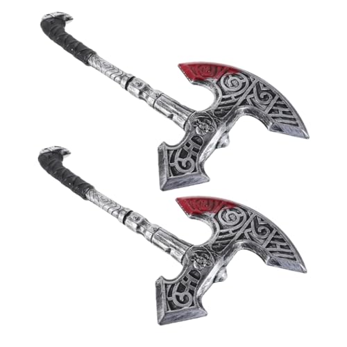 Garneck 2 Stück Leichte Viking Axt Requisite aus Kunststoff für Halloween Kostüm Zubehör Realistisch Gestaltete Wiederverwendbare und Mittelalter Rollenspiel für Party und Performance von Garneck