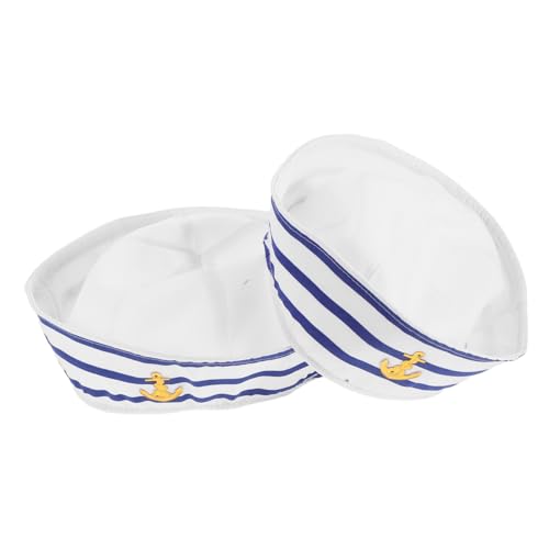 Garneck 2 Stück Matrosenmütze für Erwachsene Verstellbare Kapitänsmütze für Kostümparty Karneval und Cosplay Stilvolles Accessoire für Bühnenauftritte und Mottopartys von Garneck