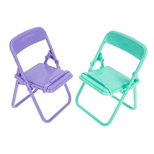 Garneck 2 Stück Mini-Klappstuhl Portable Chair bastelset Folding Chairs klappstühlen spielsachen Mini-Stuhl Mini Möbel Miniatur-Dinge Faltbarer Stuhl Foto -Requisiten Plastik von Garneck