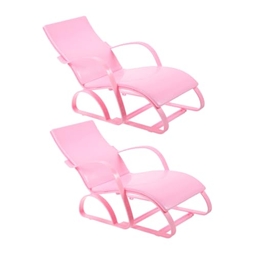 Garneck 2 Stück Mini-Strandkorbspielzeug Puppe für Mikro-Landschafts-Miniatur-Strandkorb Strandkorbspielzeug aus Kunststoff Mini-Hausstuhlmodell Plastik Rosa von Garneck