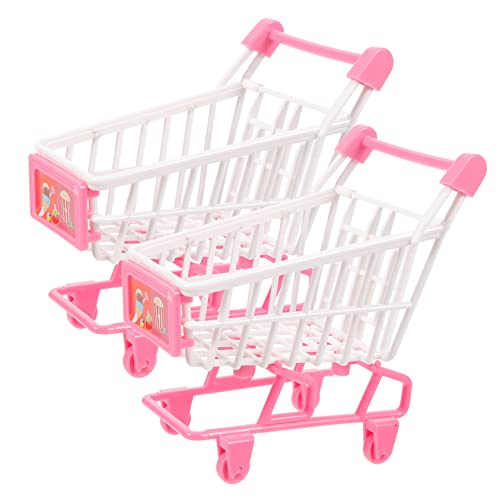 Garneck 2 Stück Mini Supermarkt Modell Einkaufswagen Kleinkind Einkaufswagen Für 1 Jährige Einkaufswagen Für Im Alter Von 2–4 Jahren Einkaufswagen Puppenhaus Miniaturen von Garneck