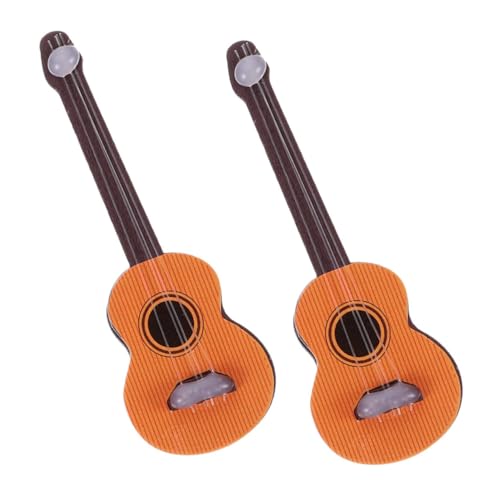 Garneck 2 Stück Mini -geigenmodell Puppe Gitarren-Desktop-Ornament Klein Modelle Zubehör Mini-gitarrenfigur Als Ornament Miniaturgitarrenmodell Hölzern Light Brown von Garneck